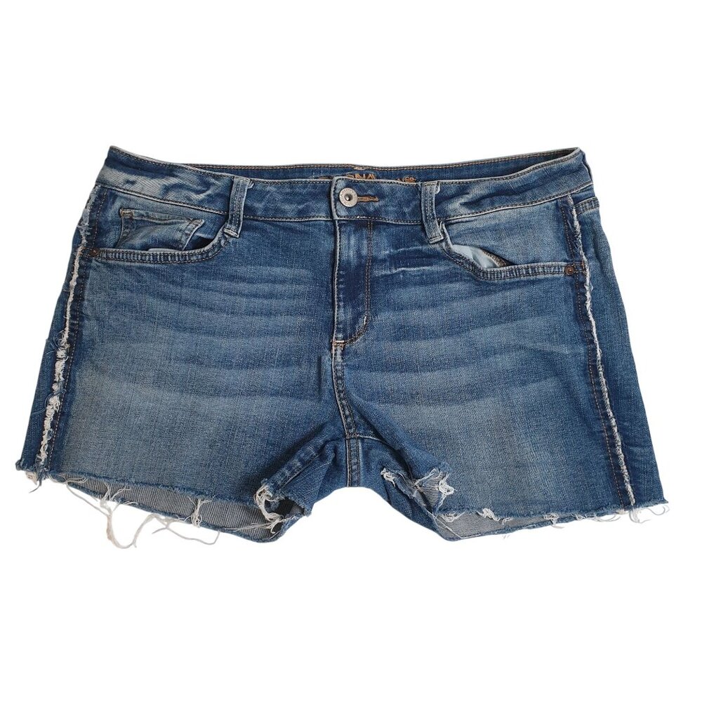 Arizona Jean Co Women Denim Distressed Cutoff Shorts Sz 13 Daisy Dukes Waist 32